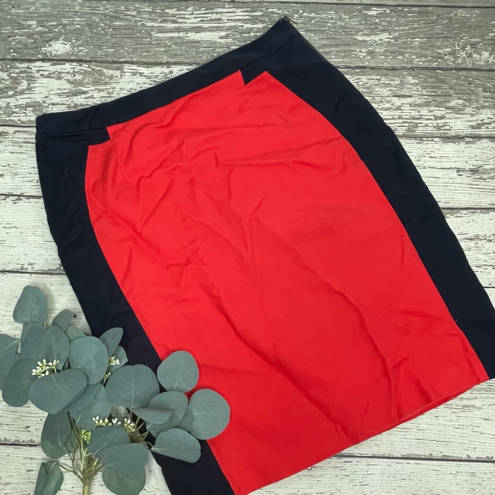 Worthington Colorblock Side Zipper Straight Skirt